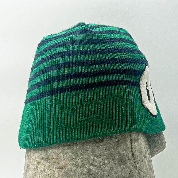 Y2K Embroidered Striped Crazy Eyes JNCO Style Beanie - Picture 3 of 4